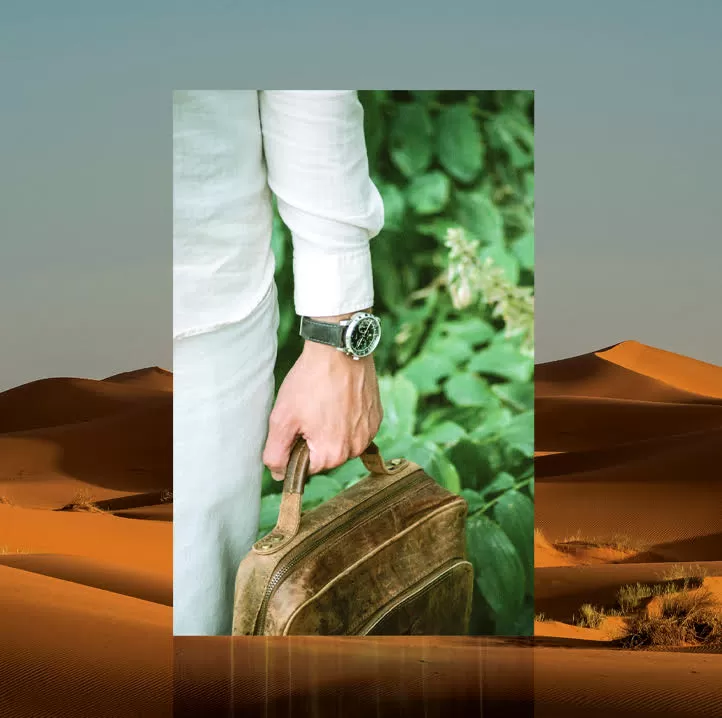 Person with a watch and briefcase