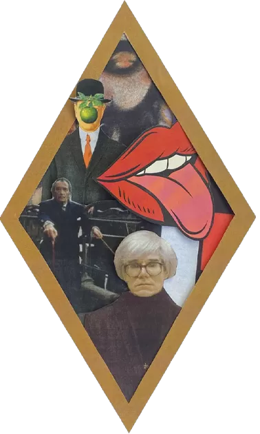 Mouth with tongue, a person and a duck